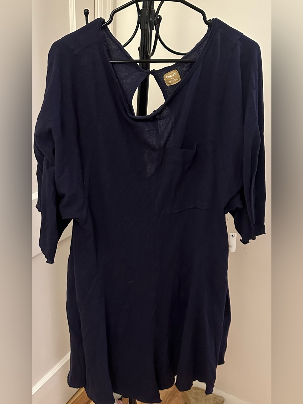 Free People Dark Navy V-Neck Romper Size Large